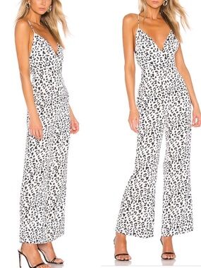 Express Snow Leopard Wrap Jumpsuit